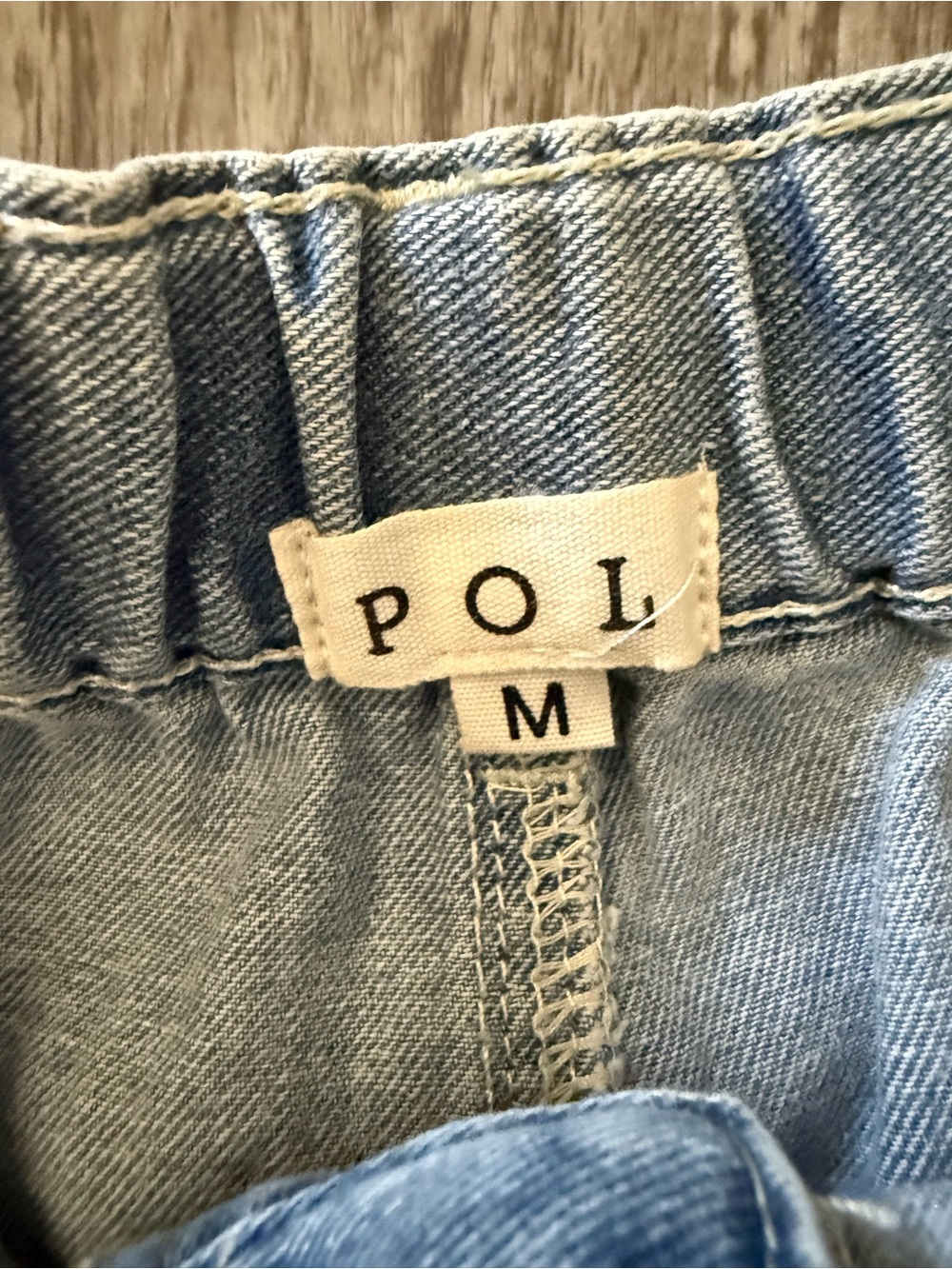 POL Light Blue Denim & Plaid Patchwork Pants NWOT - Picture 8 of 9